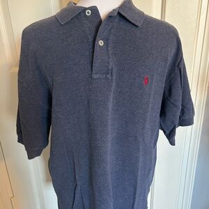 Polo by Ralph Lauren Blue Classic Polo Shirt with Ribbed Collar
